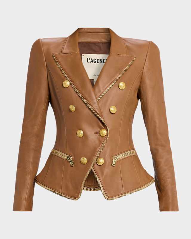 Ottilie Leather Zip Blazer